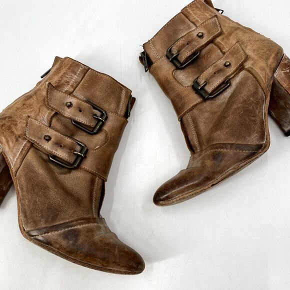 Freebird by Steven 6 Joey Tan Brown Buckle booties - Picture 3 of 9
